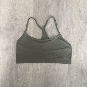 Zara Olive Green Women's Seamless Racerback Bralette